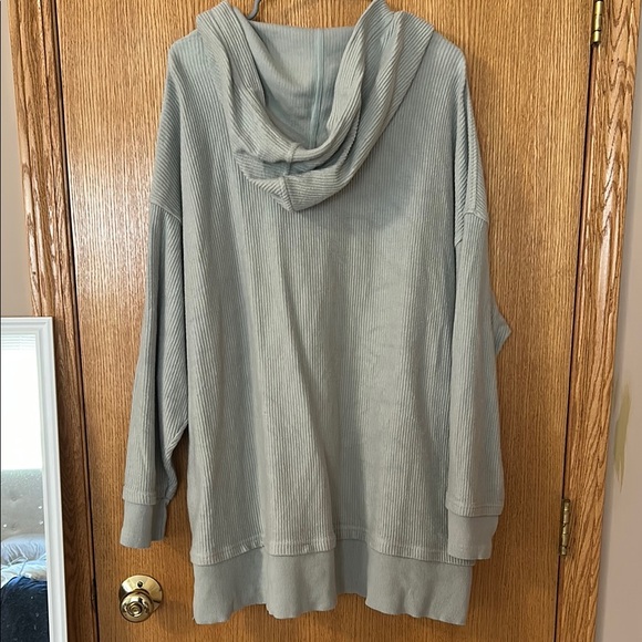 Aerie Oversized Ribbed Quarter Snap Hoodie Sz XL - Picture 6 of 6